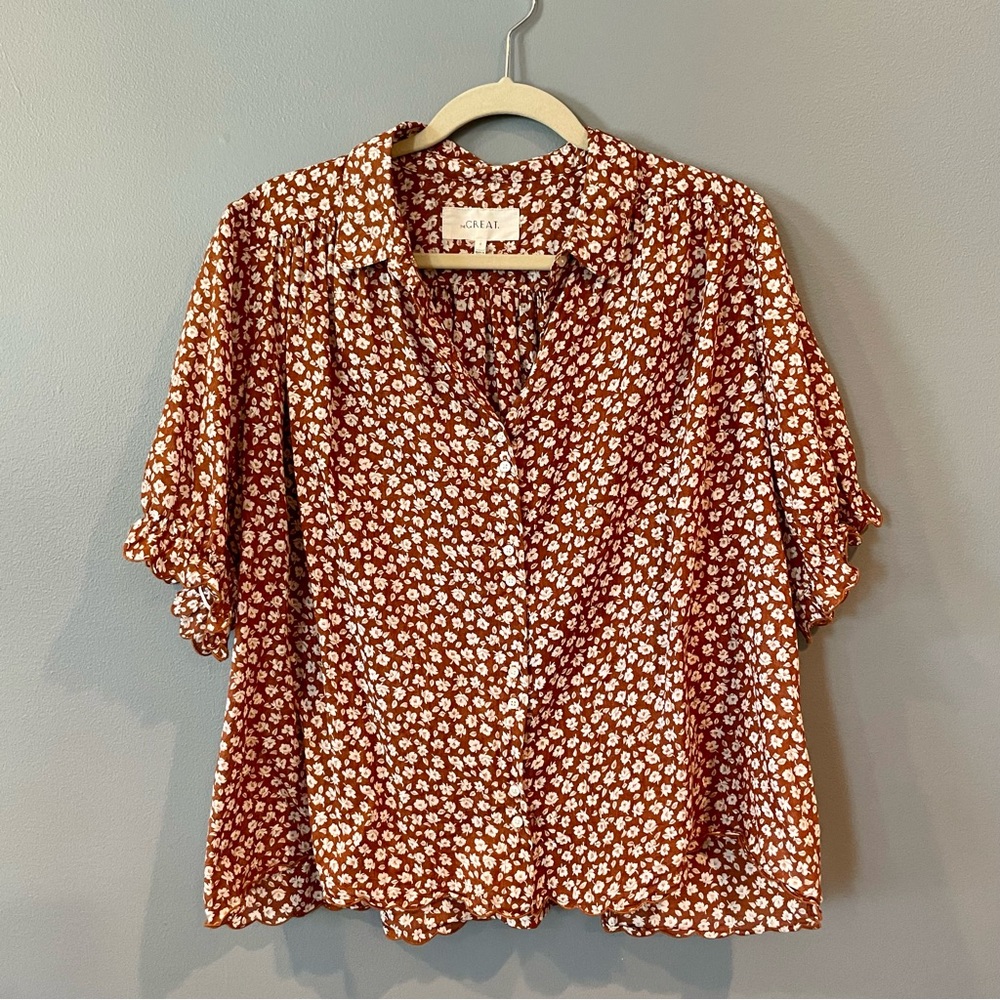 The Great Kerchief Top in Sweet Tea Floral, size 3(L)